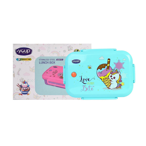 Youp Stainless Steel Silicone Rings Kids Lunch Box - Unicorn