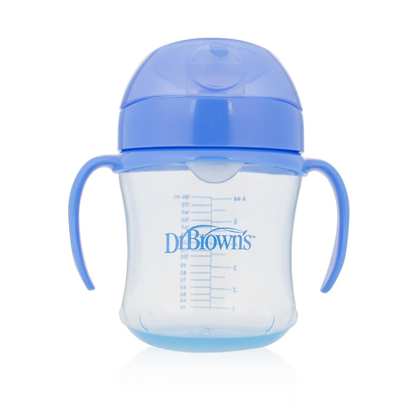 Dr Browns Soft Spout Transition Cup - Blue Deco