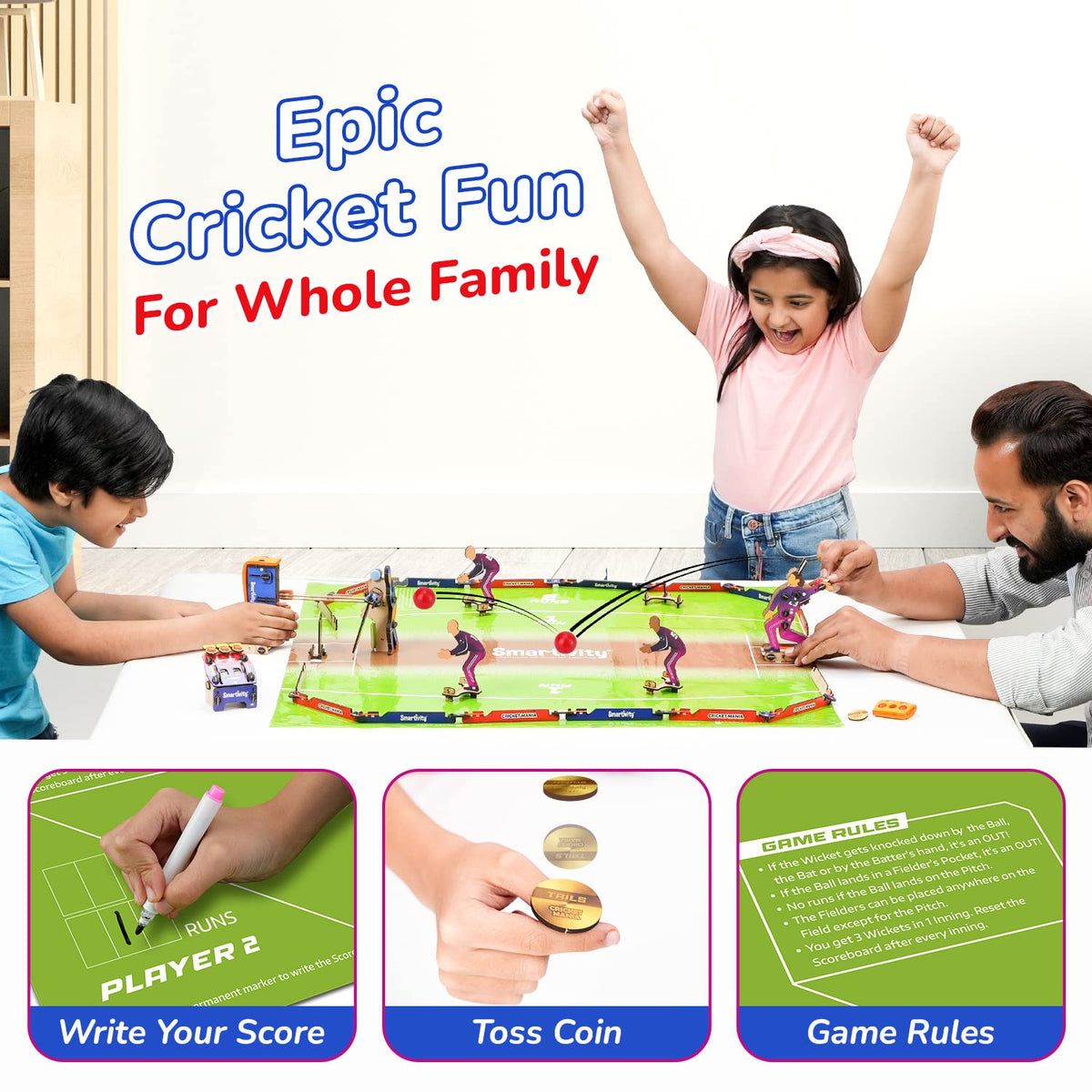 Smartivity Cricket Mania DIY STEM Tabletop Cricket Game 8Y+