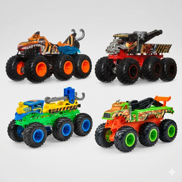 Hot Wheels 2025 Monster Trucks Big Rigs - Set of 4