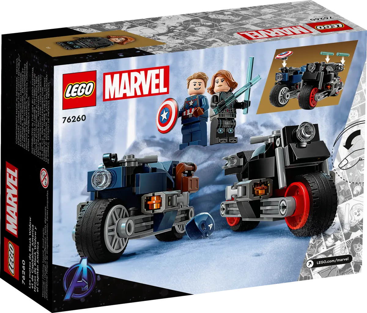 Lego Marvel 76260 Black Widow & Captain America Motorcycles 6+