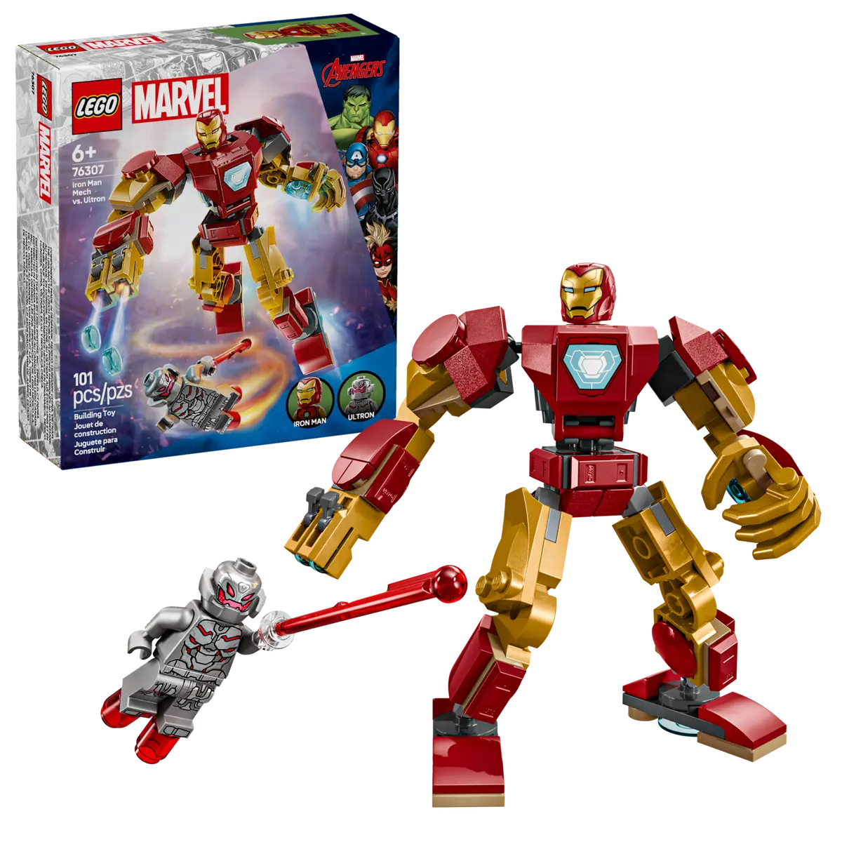 LEGO Marvel Iron Man Mech vs Ultron 101 Pieces Multicolour