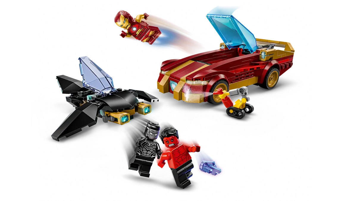 LEGO Marvel Iron Man Car & Black Panther vs. Red Hulk 295 Pieces Multicolour