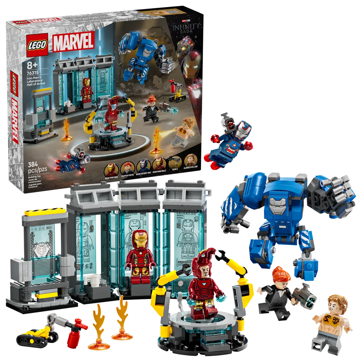 LEGO Marvel Iron Man’s Laboratory: Hall of Armor 384 Pieces Multicolour