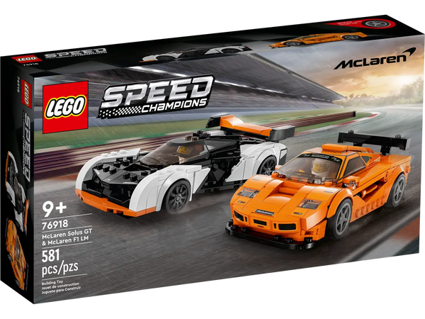 LEGO Speed Champions Mclaren Solus Gt & Mclaren F1 Lm 9+ 581Pcs 76918