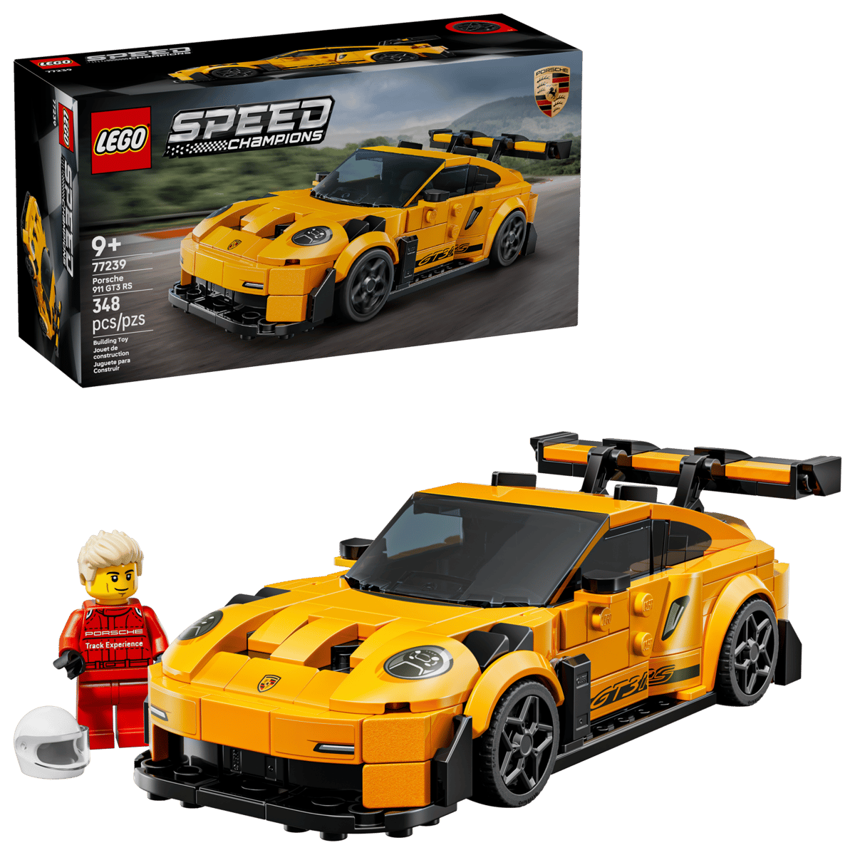 LEGO Speed Champions Porsche 911 GT3 RS Super Car 348 Pieces 5 × 16 × 7 cm Orange