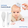 Hopop Soft Bristles Baby Comb & Brush Set - White