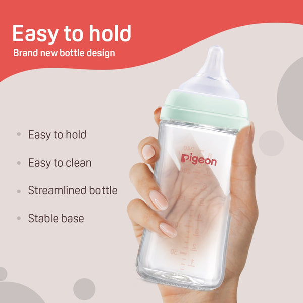 Pigeon Glass Nursing Bottle with Softlatch Nipple 240ml