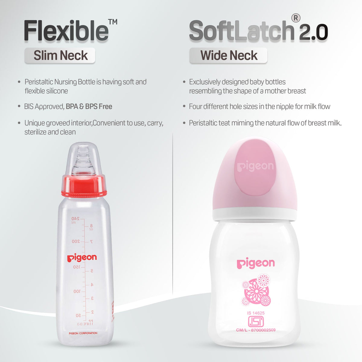 Pigeon Softlatch 2.0 Nursing bottle 160ml - Pink