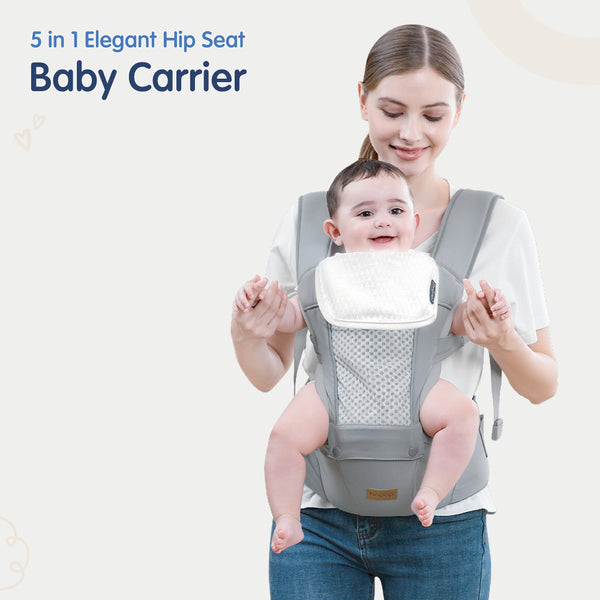Hopop Elegant 5-in-1 Hip Seat Baby Carrier 4-36 Months Black