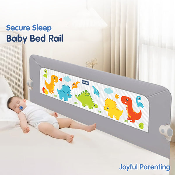 Hopop Baby Bed Rail Guard Secure Sleep Foldable Universal Fit – Grey