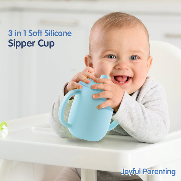 Hopop 3-in-1 Sipper Cup with Spout & Straw 210 ml Grey