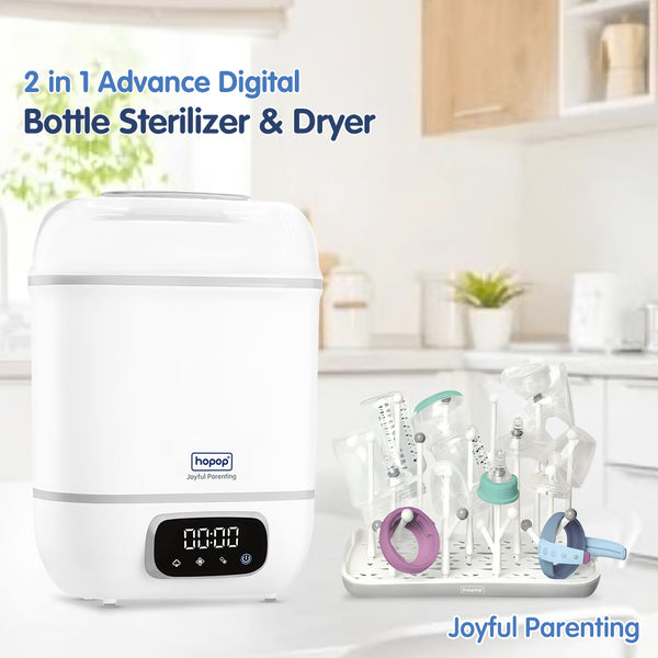 Hopop 2 in 1 Advanced Digital Baby Bottle Sterilizer & Dryer
