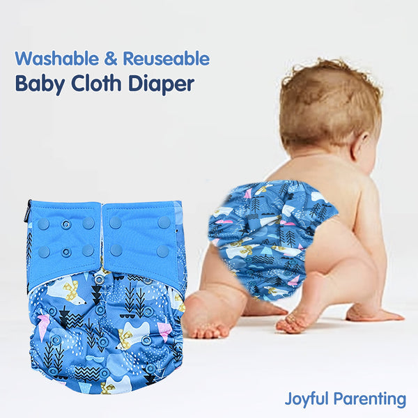 Hopop Washable and Reusable Cloth Diaper for Babies - Assorted Print