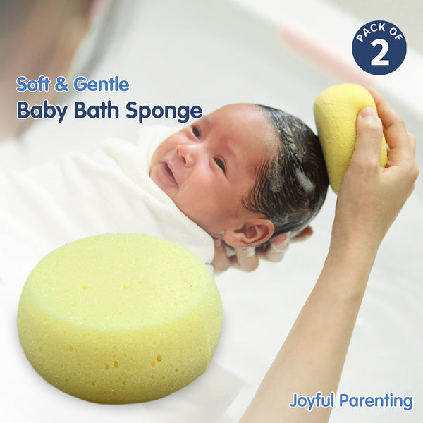 Hopop Soft & Gentle Baby Bath Sponge Pack of 2 Newborn+ – Assorted
