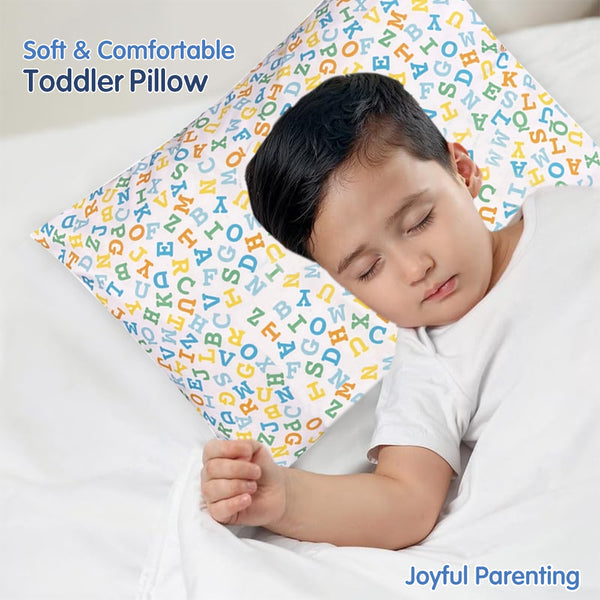 Hopop Soft & Breathable Premium Cotton Toddler Pillow with Pillowcase - Assorted