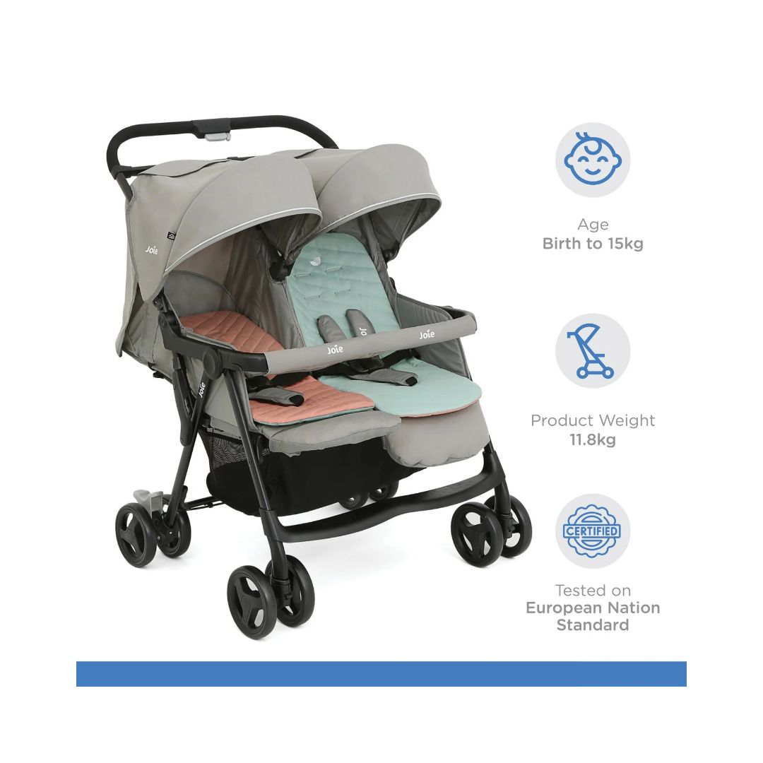 Joie Aire™ Twin Double Stroller – Nectar & Mineral