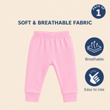 Hopop Baby Cotton Pajama Pants Pack of 1 0-3 Months Pink