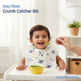 Hopop Easy-Clean Waterproof Baby Bib with Crumb Catcher - Assorted Prints