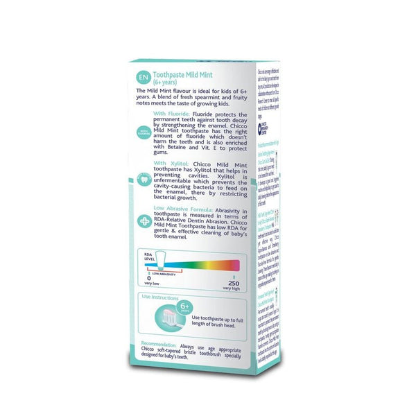 Chicco Toothpaste Mild Mint With Fluoride 6Y+ 70GM