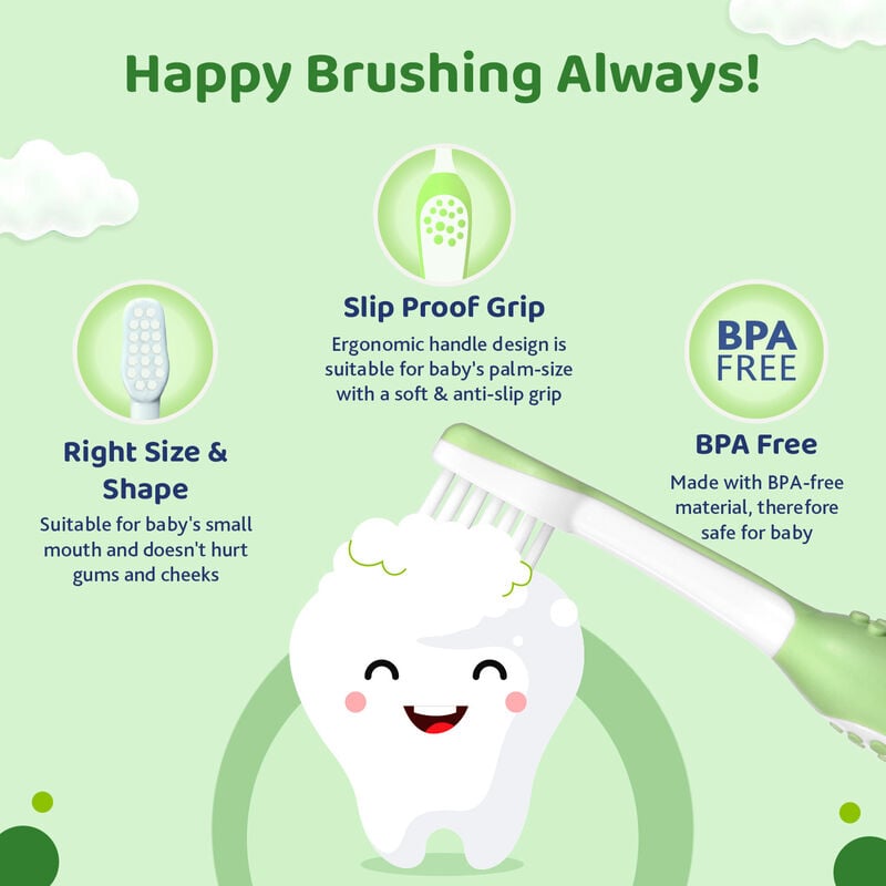 Chicco Baby Soft Toothbrush 6–36 Months Green