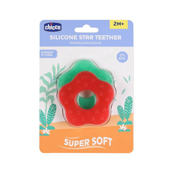 Chicco Teether Supersoft Star 2Pc Red + Green 2M+