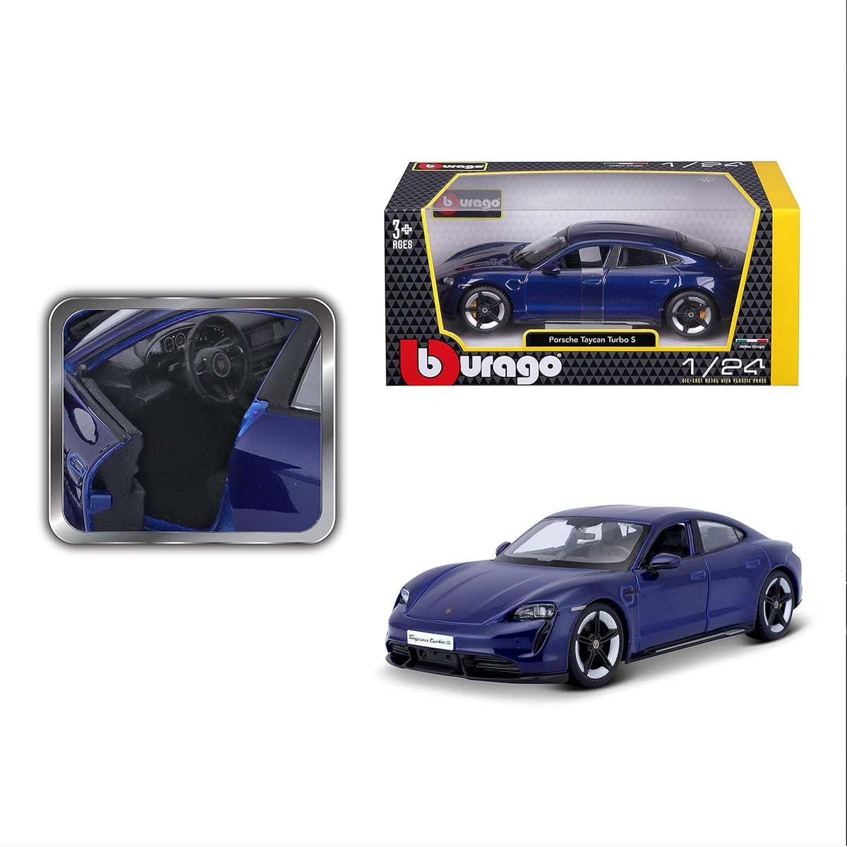 Bburago Porsche Taycan Turbo S 1:24 Die-Cast Model – White