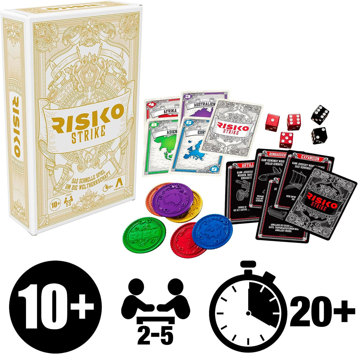 Hasbro Gaming Risk Strike Cards & Dice Strategy Game 10Y+ Multicolor