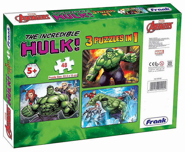 Frank Marvel Avengers Puzzles The Incredible Hulk 3 Puzzles In 1