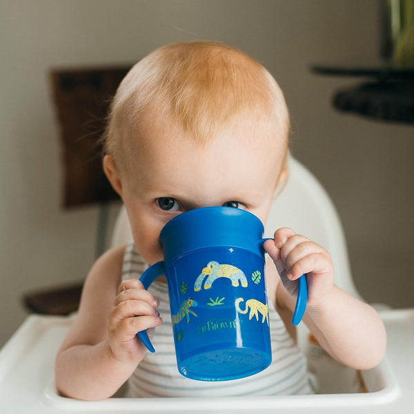 Dr Browns Smooth Wall Cheers 360 Cup With Handle 200mL - Blue Deco