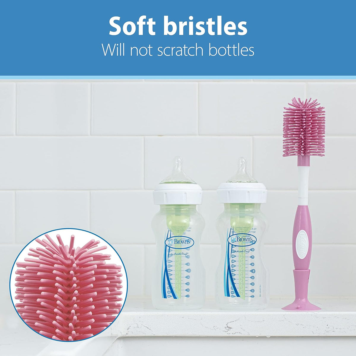 Dr. Brown’s Soft Touch Bottle Brush Pink