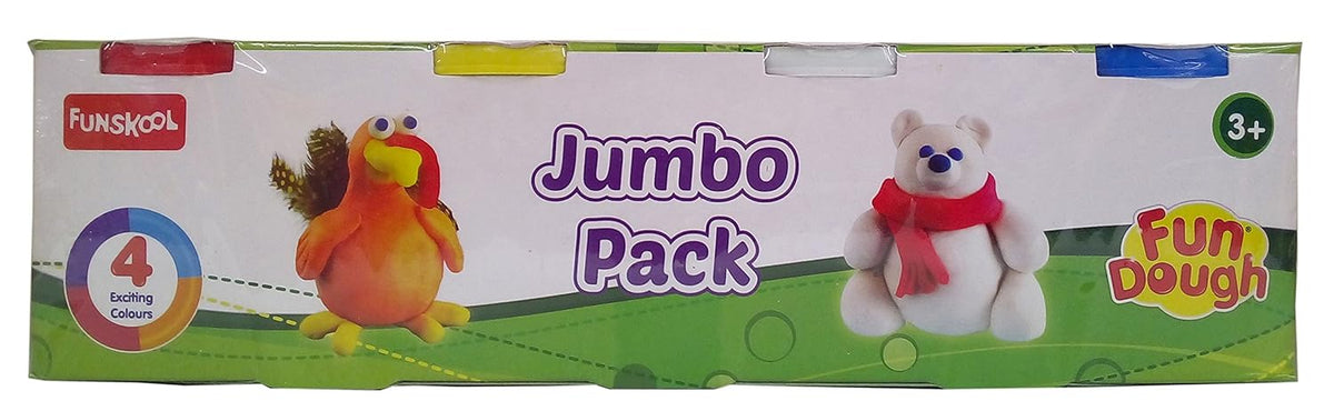 Dough Set Funskool Fundough Jumbo Pack 4 Large Tubs – Multicolour
