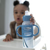 Dr. Brown’s Milestones Narrow Sippy Spout Bottle with Silicone Handles, 8oz/250mL, 6m+, Lt Blue & Lt Gray, 2-Pack