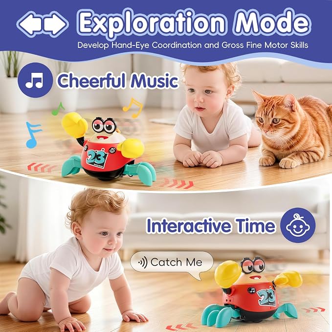 Hola Interactive Crawling Crab 26.5 × 14.5 × 19 cm Multicolor