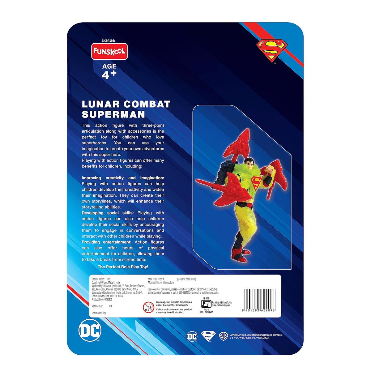 Funskool Lunar Combat Superman Action Figure with Accessories 4Y+