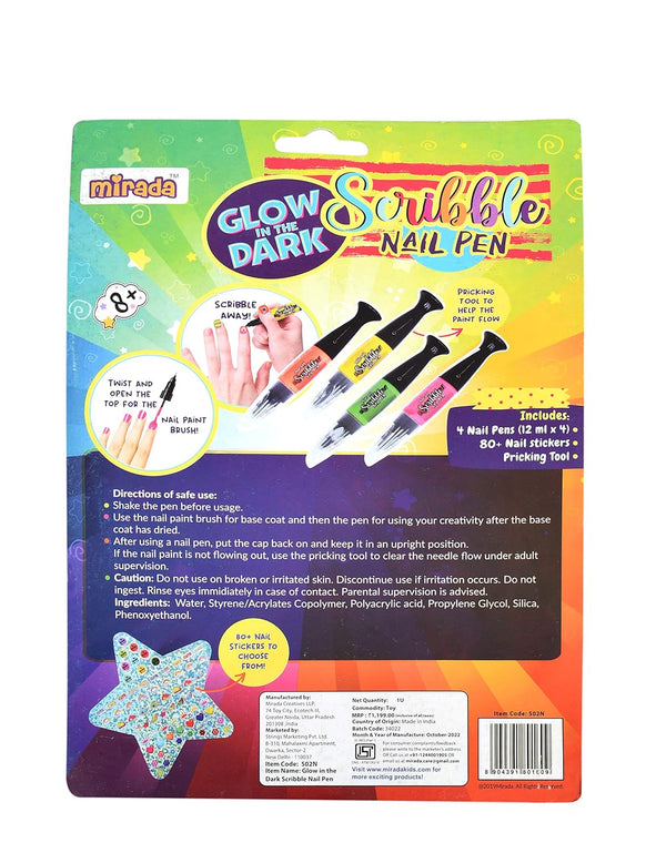 Mirada Glow in the Dark Scribble Nail Pen Nail Art