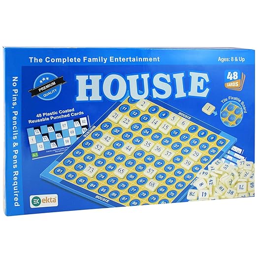 Funskool Housie Board Game With 48 Reusable Cards & Tile Fixable Board Game