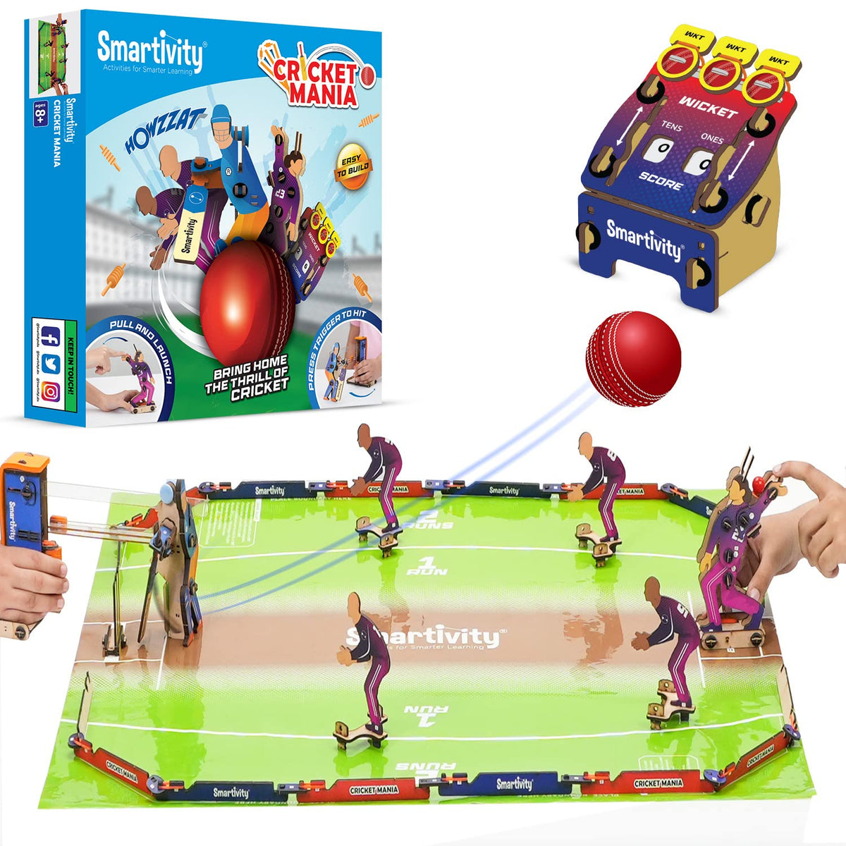 Smartivity Cricket Mania DIY STEM Tabletop Cricket Game 8Y+