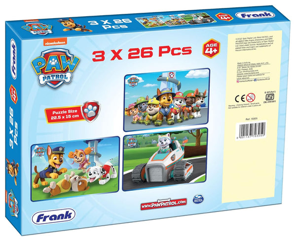 Frank Paw Patrol 3 Puzzles in 1 Jigsaw Puzzle 26Pcs