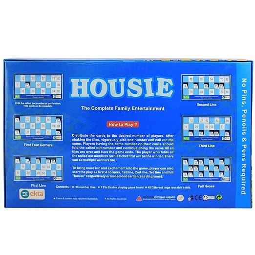 Funskool Housie Board Game With 48 Reusable Cards & Tile Fixable Board Game