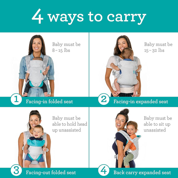 Infantino Carrier Flip 4-in-1 Light & Airy Convertible Light Gray