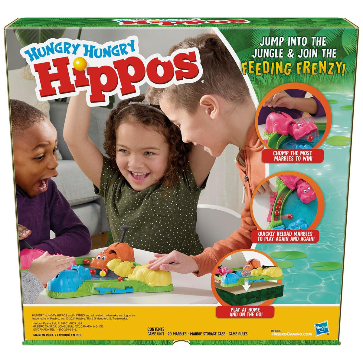Hasbro Gaming Hungry Hungry Hippos 2–4 Players 4Y+ – Multicolor