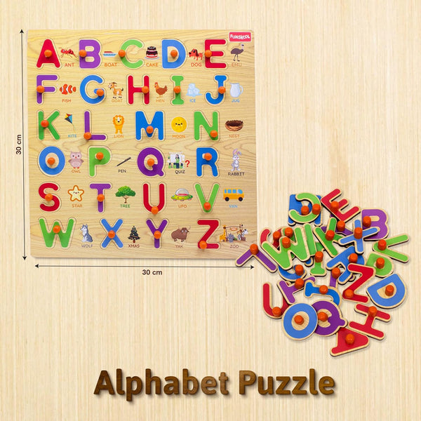 Funskool Alphabet Wooden Abc Puzzle Shape