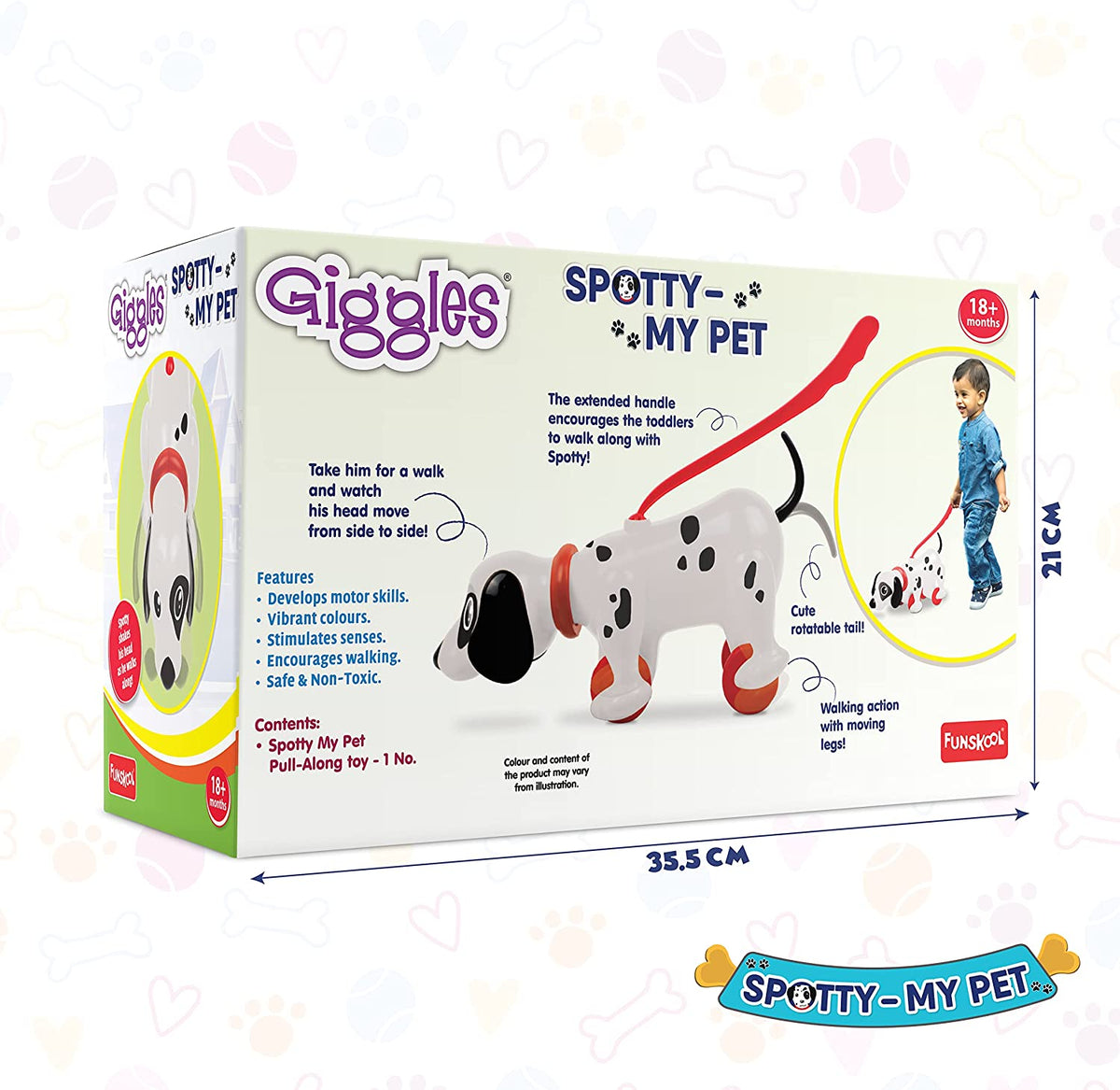 Giggles Spotty My Pet Pull Along Toy 18M+ – Multicolor