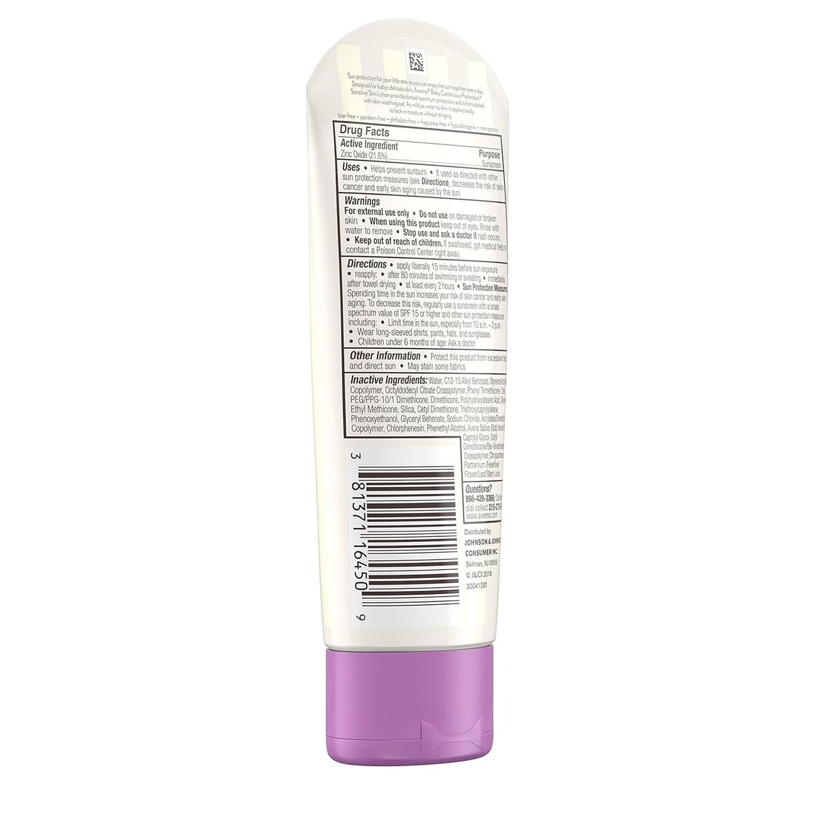 Aveeno Baby Continuous Protection Mineral Sunscreen SPF 50 – 88 mL