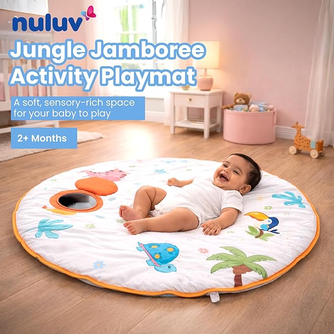 Jungle Jamboree Activity Playmat for Baby with Mirror, Crinkle & Squeaker 2+ Months