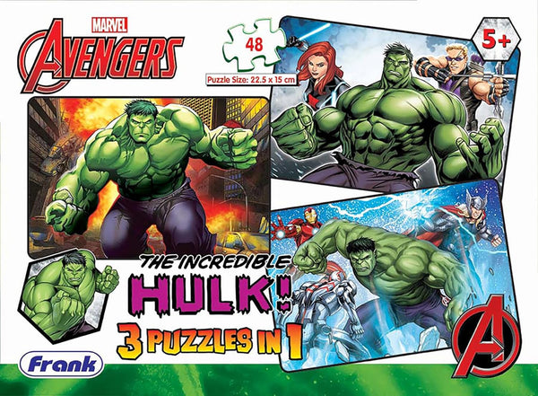 Frank Marvel Avengers Puzzles The Incredible Hulk 3 Puzzles In 1