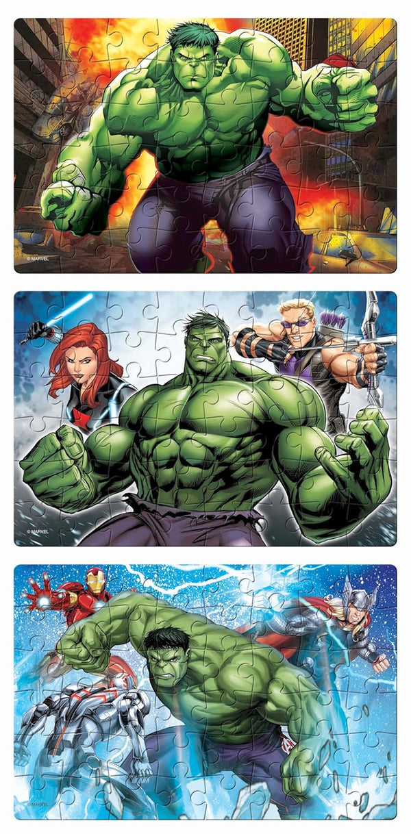 Frank Marvel Avengers Puzzles The Incredible Hulk 3 Puzzles In 1