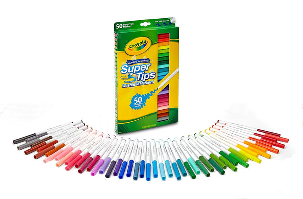 Crayola Fine Washable Super Tips with Silly Scents Markers, 50 Count