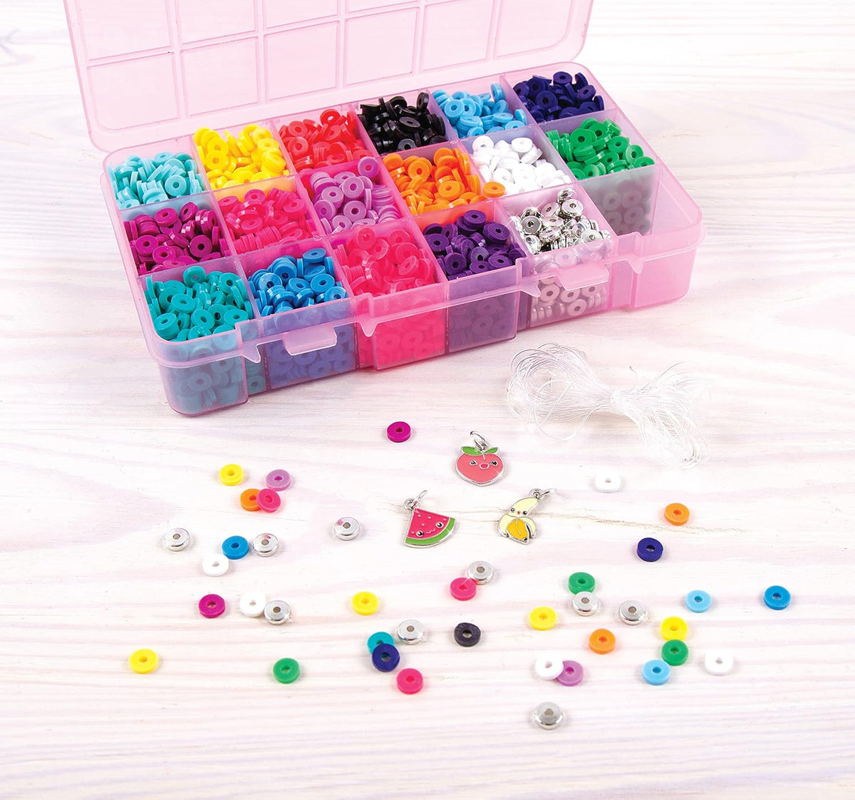 Make It Real Heishi Bead Kit Create 100+ Charm Bracelets 8+ Years Multicolor